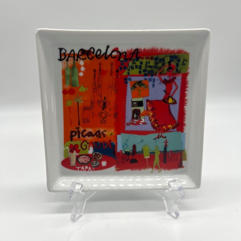 Crate and Barrel BARCELONA  Road Trip Travel Plate Appetizer Plate - Replacement